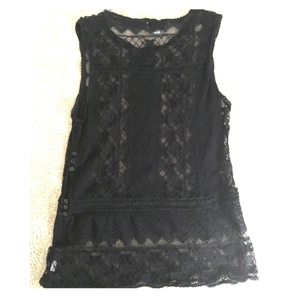 Black lace cover tank top